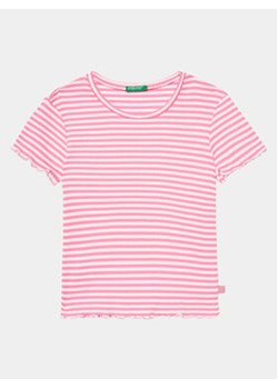 United Colors Of Benetton T-Shirt 3W5BC10H7 Różowy Regular Fit ze sklepu MODIVO w kategorii Bluzki dziewczęce - zdjęcie 169785378