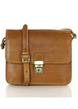 Torba skórzana kwadratowa premium Florence bag - MARCO MAZZINI camelowa ze sklepu Verostilo w kategorii Listonoszki - zdjęcie 169785716