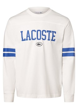 Lacoste Męska koszula z długim rękawem Mężczyźni Bawełna biały nadruk ze sklepu vangraaf w kategorii T-shirty męskie - zdjęcie 169785887