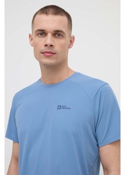 Jack Wolfskin t-shirt sportowy Prelight Trail kolor niebieski gładki 1810131 ze sklepu ANSWEAR.com w kategorii T-shirty męskie - zdjęcie 169786896