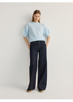 Reserved - Sweter w ażurowy wzór - jasnoniebieski ze sklepu Reserved w kategorii Swetry damskie - zdjęcie 169792105