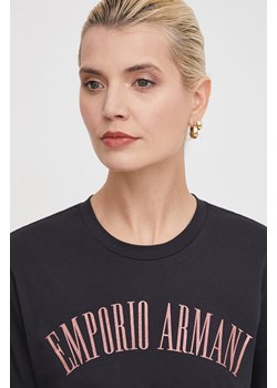 Emporio Armani t-shirt bawełniany damski kolor czarny 3D2T7S 2JIDZ ze sklepu ANSWEAR.com w kategorii Bluzki damskie - zdjęcie 169793835