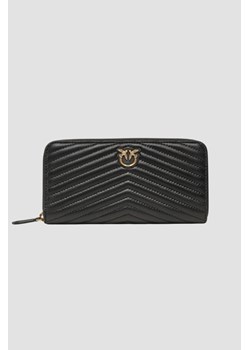 PINKO Czarny portfel pikowany Ryder Zip Around ze sklepu outfit.pl w kategorii Portfele damskie - zdjęcie 169796127