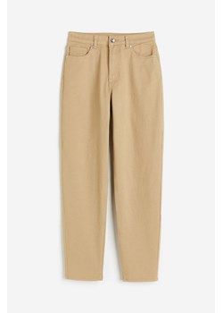 H & M - Spodnie z diagonalu Mom Loose Fit - Beżowy ze sklepu H&M w kategorii Spodnie damskie - zdjęcie 169800937