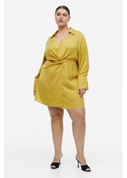 H & M - Szmizjerka ze skręconym detalem - Żółty ze sklepu H&M w kategorii Sukienki - zdjęcie 169800998