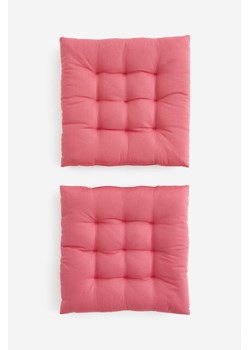 H & M - Bawełniana poduszka na krzesło 2-pak - Różowy ze sklepu H&M w kategorii Tekstylia ogrodowe - zdjęcie 169801027