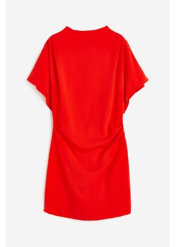 H & M - Krepowana sukienka z marszczeniem - Czerwony ze sklepu H&M w kategorii Sukienki - zdjęcie 169801117