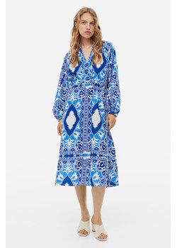 H & M - Bawełniana sukienka we wzory - Niebieski ze sklepu H&M w kategorii Sukienki - zdjęcie 169801155