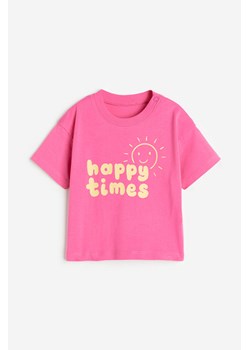 H & M - T-shirt z nadrukiem - Różowy ze sklepu H&M w kategorii Koszulki niemowlęce - zdjęcie 169801157