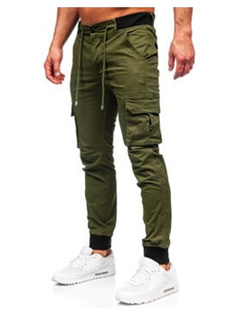 Khaki spodnie joggery bojówki męskie Denley MP0208MV ze sklepu Denley w kategorii Spodnie męskie - zdjęcie 169802245