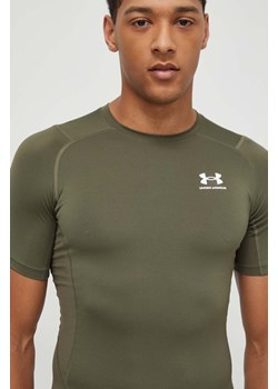 Under Armour t-shirt treningowy kolor zielony gładki ze sklepu ANSWEAR.com w kategorii Bluzki damskie - zdjęcie 169802435