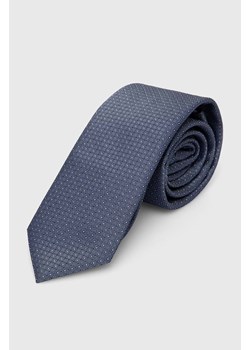 HUGO krawat jedwabny kolor niebieski ze sklepu ANSWEAR.com w kategorii Krawaty - zdjęcie 169802458