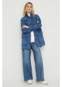 G-Star Raw kurtka jeansowa damska kolor niebieski przejściowa ze sklepu ANSWEAR.com w kategorii Kurtki damskie - zdjęcie 169802808