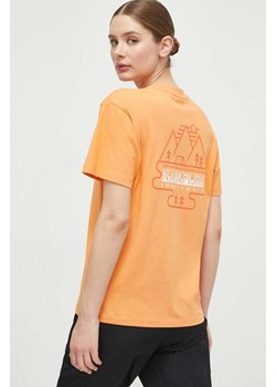Napapijri t-shirt bawełniany S-Faber damski kolor pomarańczowy NP0A4HOLA641 ze sklepu ANSWEAR.com w kategorii Bluzki damskie - zdjęcie 169802979