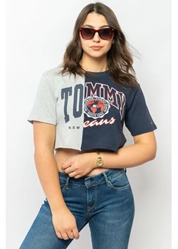 t-shirt damski tommy jeans dw0dw12826 granatowy ze sklepu Royal Shop w kategorii Bluzki damskie - zdjęcie 169803965