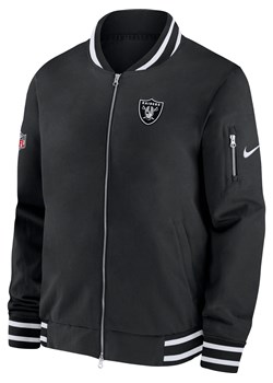 Męska kurtka typu bomberka z zamkiem na całej długości Nike Coach (NFL Las Vegas Raiders) - Czerń ze sklepu Nike poland w kategorii Kurtki męskie - zdjęcie 169808215