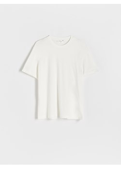 Reserved - T-shirt regular z domieszką jedwabiu - biały ze sklepu Reserved w kategorii T-shirty męskie - zdjęcie 169814186
