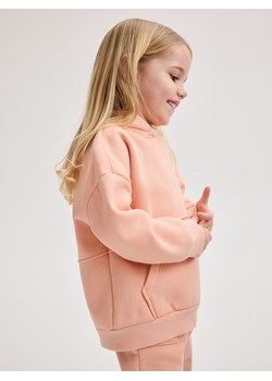 Reserved - Bawełniana bluza z kapturem - koralowy ze sklepu Reserved w kategorii Bluzy dziewczęce - zdjęcie 169814377