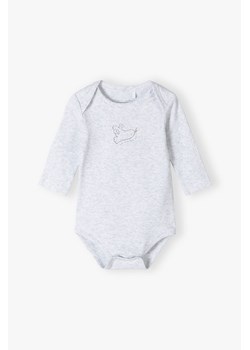 Body z długim rękawem bawełniane - szare ze sklepu 5.10.15 w kategorii Body niemowlęce - zdjęcie 169816196