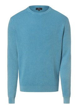 Nils Sundström Męski sweter Mężczyźni Bawełna niebieski jednolity ze sklepu vangraaf w kategorii Swetry męskie - zdjęcie 169816685