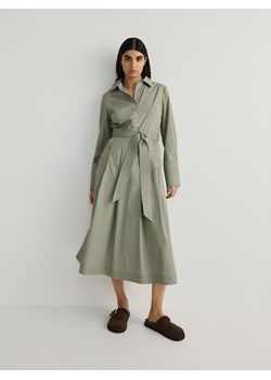 Reserved - Bawełniana sukienka maxi - zielony ze sklepu Reserved w kategorii Sukienki - zdjęcie 169816738