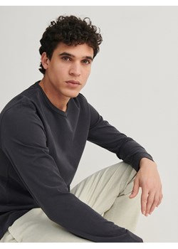 Reserved - Bawełniany longsleeve - ciemnoszary ze sklepu Reserved w kategorii T-shirty męskie - zdjęcie 169816957