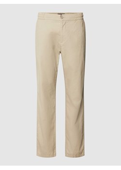 Spodnie o kroju regular fit z mieszanki lnu i bawełny z elastycznym pasem ze sklepu Peek&Cloppenburg  w kategorii Spodnie męskie - zdjęcie 169818338