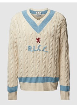 Sweter z dzianiny z wzorem warkocza ze sklepu Peek&Cloppenburg  w kategorii Swetry męskie - zdjęcie 169818598