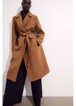H & M - Płaszcz z wiązanym paskiem - Beżowy ze sklepu H&M w kategorii Płaszcze damskie - zdjęcie 169819276