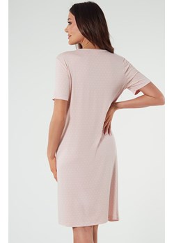 Koszula damska na krótki rękaw różowa Puntini, Kolor róż pudrowy-wzór, Rozmiar 2XL, Italian Fashion ze sklepu Intymna w kategorii Koszule nocne - zdjęcie 169819849