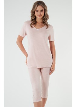 Piżama damska z krótkim rękawem różowa Puntini, Kolor róż pudrowy-wzór, Rozmiar S, Italian Fashion ze sklepu Intymna w kategorii Piżamy damskie - zdjęcie 169819859