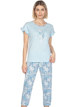 Piżama damska w kwiaty niebieska 666, Kolor niebieski-wzór, Rozmiar S, Regina ze sklepu Intymna w kategorii Piżamy damskie - zdjęcie 169819935
