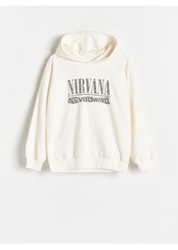 Reserved - Bluza oversize Nirvana - złamana biel ze sklepu Reserved w kategorii Bluzy dziewczęce - zdjęcie 169821245