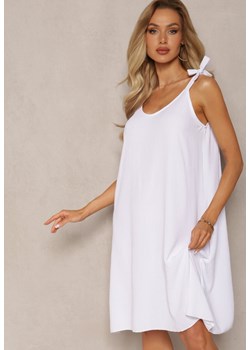 Biała Trapezowa Sukienka Midi na Wiązanych Ramiączkach Vincca ze sklepu Renee odzież w kategorii Sukienki - zdjęcie 169822107