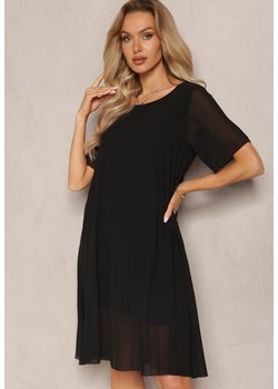 Czarna Plisowana Sukienka o Rozkloszowanym Kroju Orxiala ze sklepu Renee odzież w kategorii Sukienki - zdjęcie 169822127