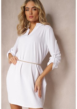Biała Rozkloszowana Sukienka Koszulowa Kloeria ze sklepu Renee odzież w kategorii Sukienki - zdjęcie 169822187