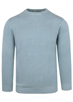 Męski Sweter z Dzianiny Bawełnianej - Colosseo - Zgaszony Błękit SWALTCLSOniebU ze sklepu JegoSzafa.pl w kategorii Swetry męskie - zdjęcie 169823769