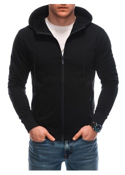 Bluza męska z kapturem 1651B - czarna ze sklepu Edoti w kategorii Bluzy męskie - zdjęcie 169823997