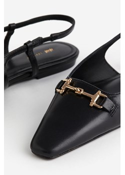 H & M - Skórzane buty z odkrytą piętą - Czarny ze sklepu H&M w kategorii Balerinki - zdjęcie 169833966