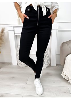 Czarne Spodnie z Suwakiem ze sklepu ModnaKiecka.pl w kategorii Spodnie damskie - zdjęcie 169835267