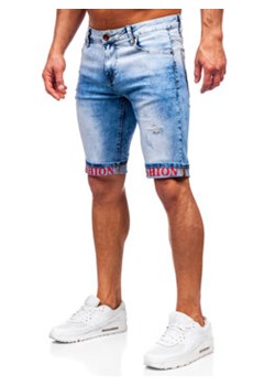 Niebieskie krótkie spodenki jeansowe męskie Denley TF192 ze sklepu Denley w kategorii Spodenki męskie - zdjęcie 169835645
