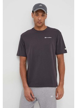 Champion t-shirt bawełniany męski kolor szary gładki 219787 ze sklepu ANSWEAR.com w kategorii T-shirty męskie - zdjęcie 169836988