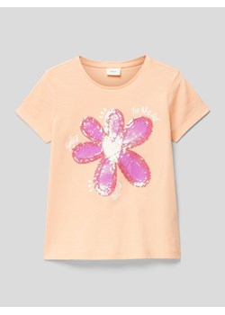 T-shirt z cekinowym obszyciem ze sklepu Peek&Cloppenburg  w kategorii Bluzki dziewczęce - zdjęcie 169838167