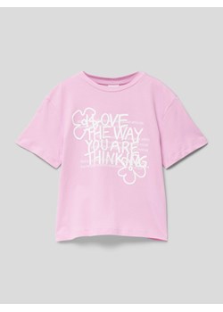 T-shirt z nadrukiem ze sloganem ze sklepu Peek&Cloppenburg  w kategorii Bluzki dziewczęce - zdjęcie 169838368