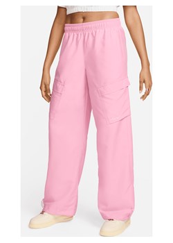 Damskie bojówki z tkaniny Nike Sportswear - Różowy ze sklepu Nike poland w kategorii Spodnie damskie - zdjęcie 169839345