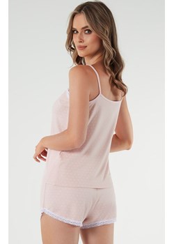 Piżama damska na wąskie ramiączko i krótkie spodnie różowa Puntini, Kolor róż pudrowy-wzór, Rozmiar XL, Italian Fashion ze sklepu Primodo w kategorii Piżamy damskie - zdjęcie 169840338
