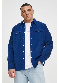 Levi&apos;s koszula bawełniana męska kolor niebieski regular z kołnierzykiem klasycznym ze sklepu ANSWEAR.com w kategorii Koszule męskie - zdjęcie 169844415