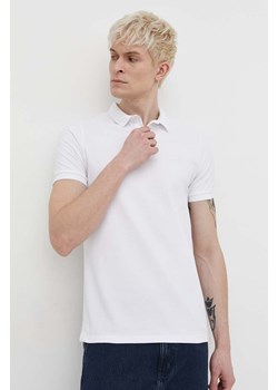 Superdry polo bawełniane kolor biały gładki ze sklepu ANSWEAR.com w kategorii T-shirty męskie - zdjęcie 169844516