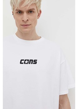 Converse t-shirt bawełniany męski kolor biały z nadrukiem ze sklepu ANSWEAR.com w kategorii T-shirty męskie - zdjęcie 169844605
