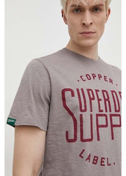 Superdry t-shirt bawełniany męski kolor szary z nadrukiem ze sklepu ANSWEAR.com w kategorii T-shirty męskie - zdjęcie 169844699